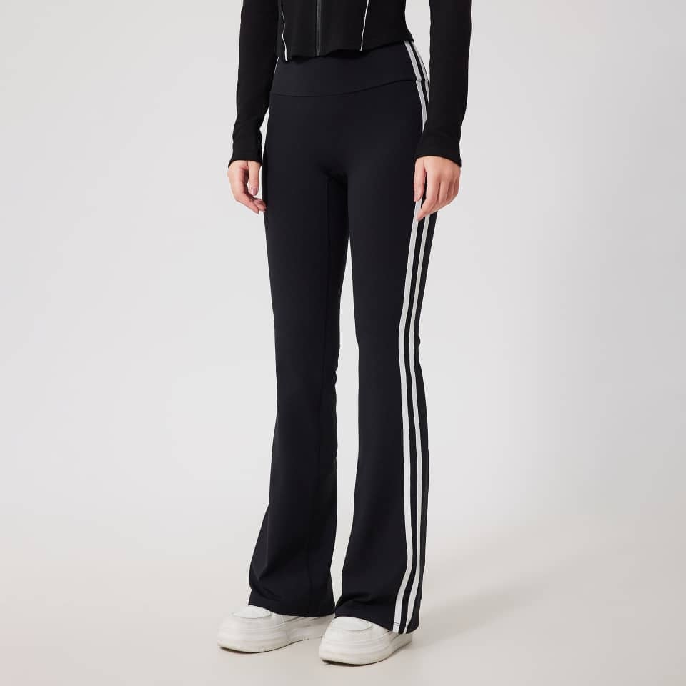 High-Waist Flare Pants Stripes – I'AMOR black | My iCase Exclusive